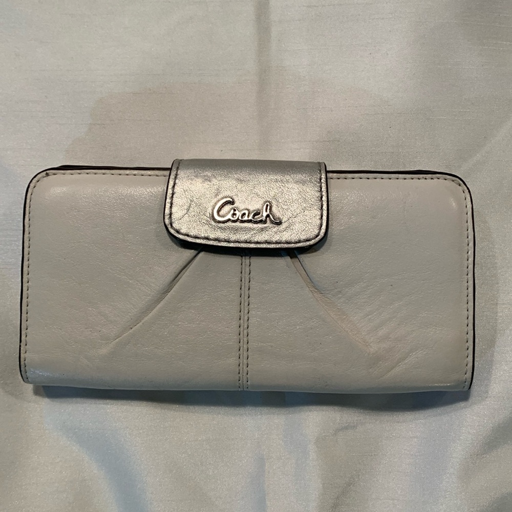 Coach Grey Leather Wallet